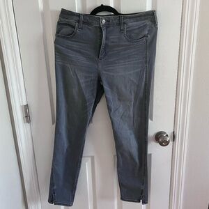Abercrombie and Fitch Women's Simone High Rise Ankle Size 31 12 Gray Blue Jeans